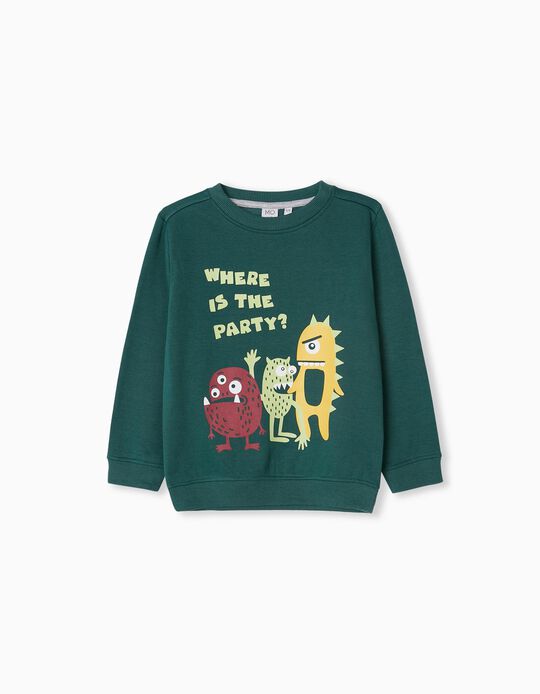 Sweatshirt, Boys, Dark Green