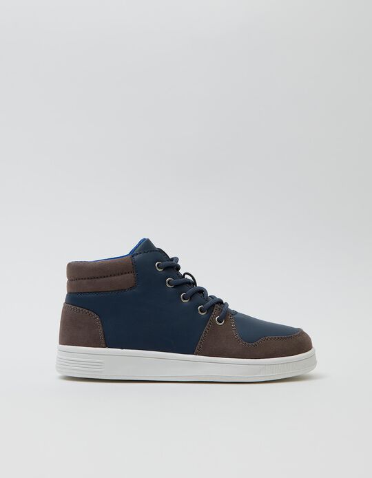 Trainers, Boys, Blue/ Brown