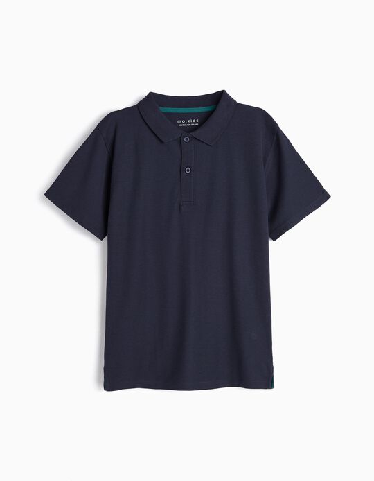 Comprar Online Polo Piquet Manga Curta, Menino, Azul Escuro