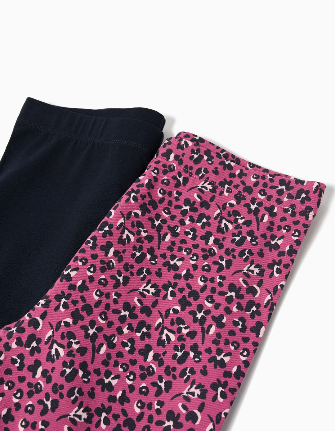 Pack 2 Leggings, Menina, Rosa Escuro
