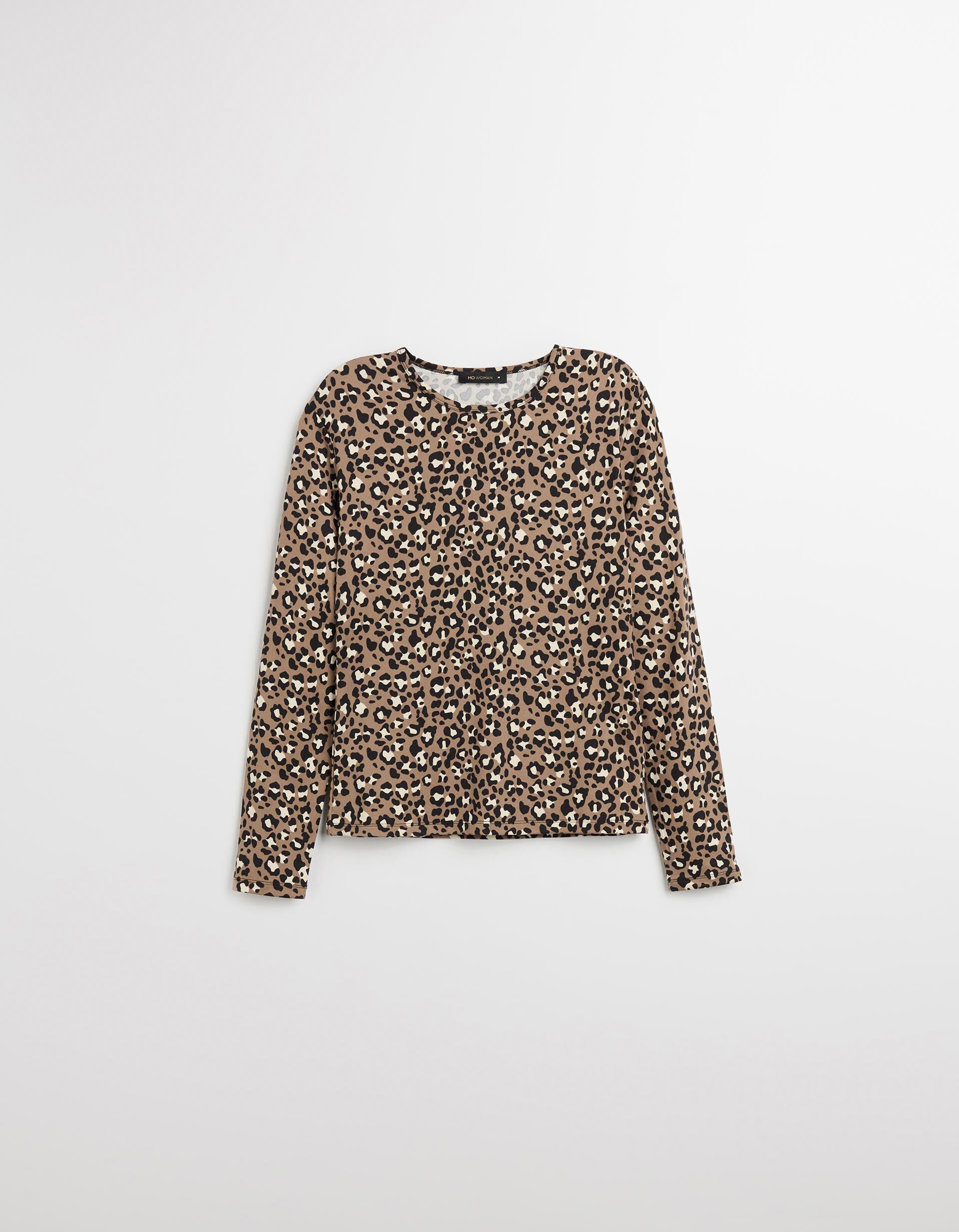 Comprar Online T-shirt de Manga Comprida, Mulher, Bege Escuro