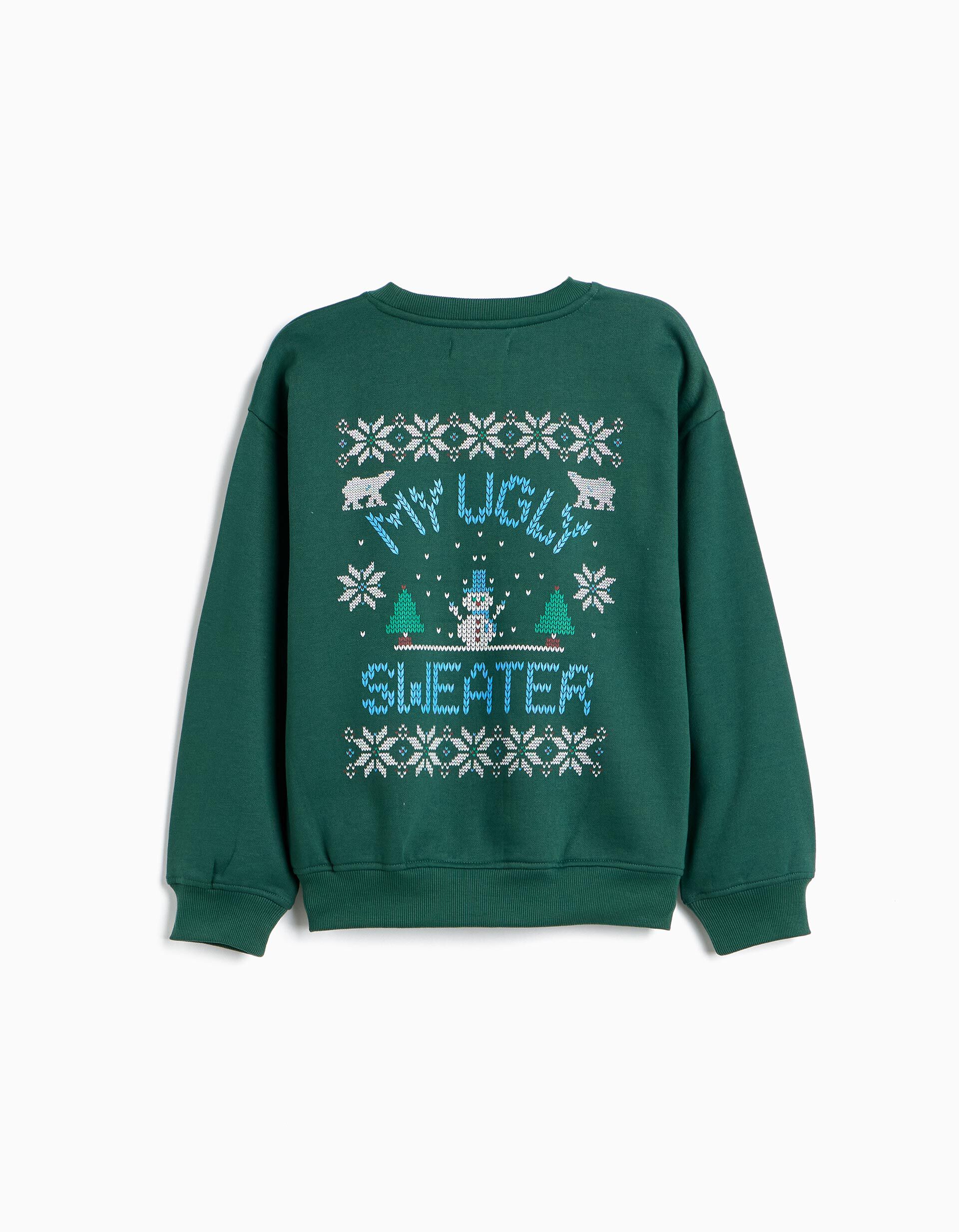 Comprar Online Sweatshirt Cardada, Menino, Verde Escuro