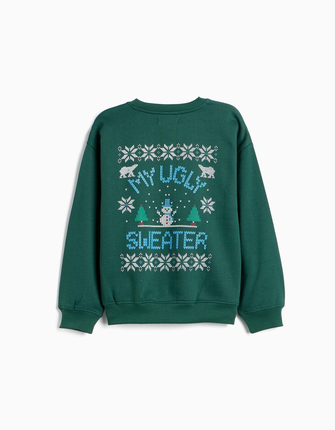 Sweatshirt Cardada, Menino, Verde Escuro