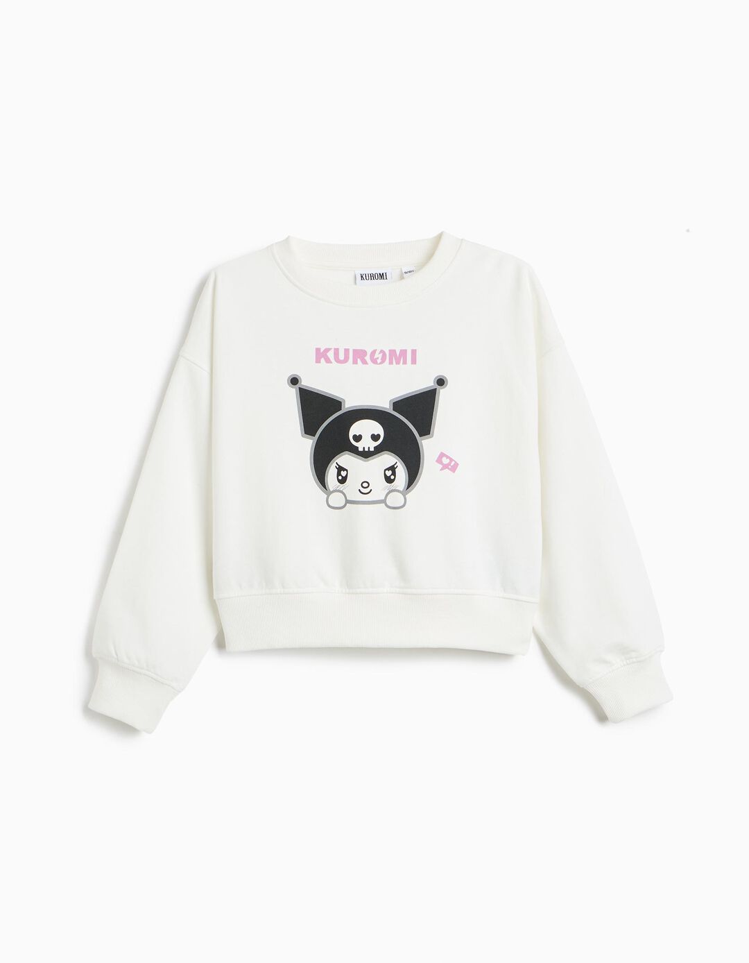 Sweatshirt Cardada 'Kuromi', Menina, Branco