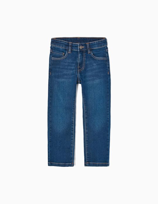 Stretch Cotton Jeans for Boys 'Straight Fit', Blue