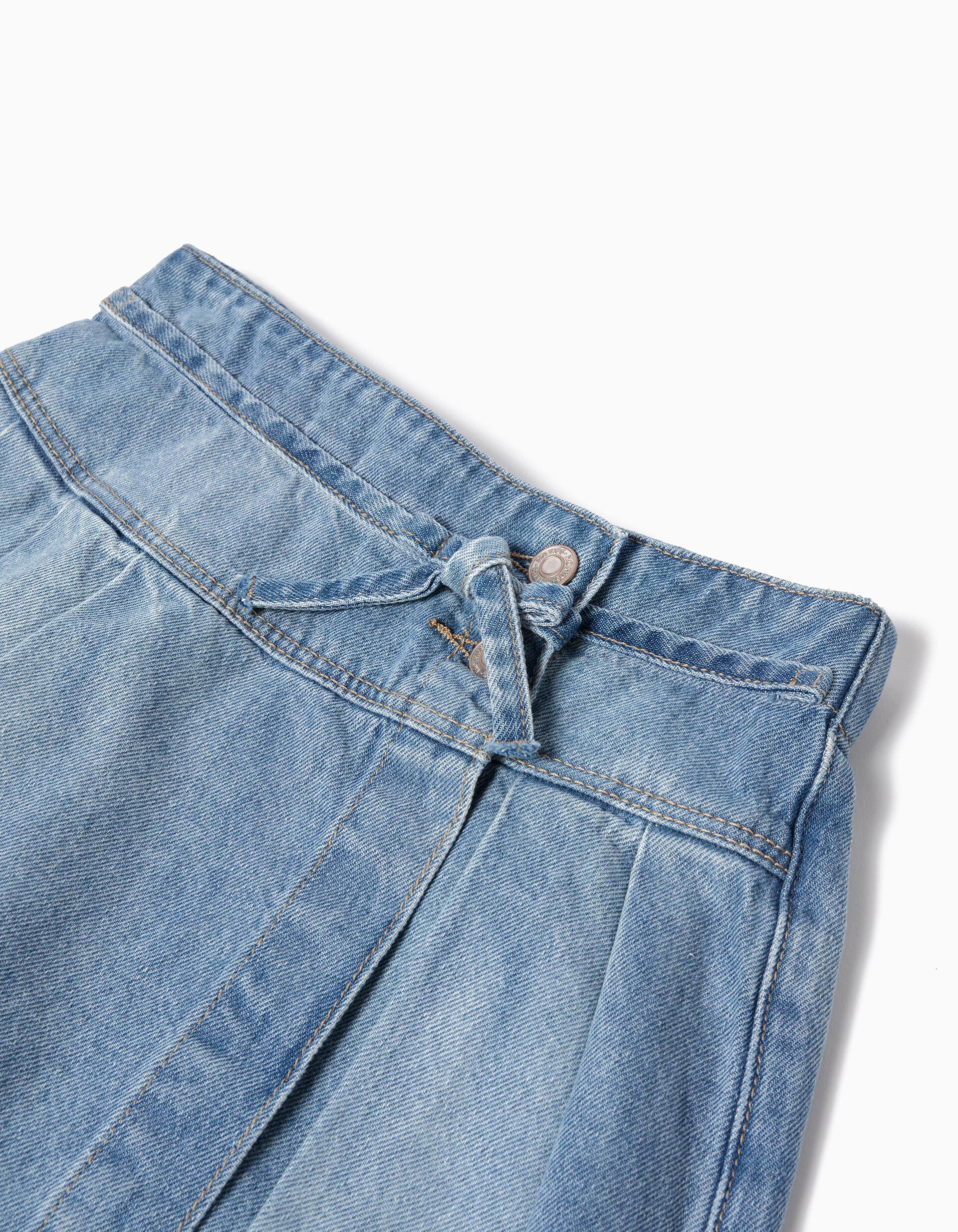 Comprar Online Saia-cal&ccedil;&atilde;o de Ganga, Menina, Azul Claro 