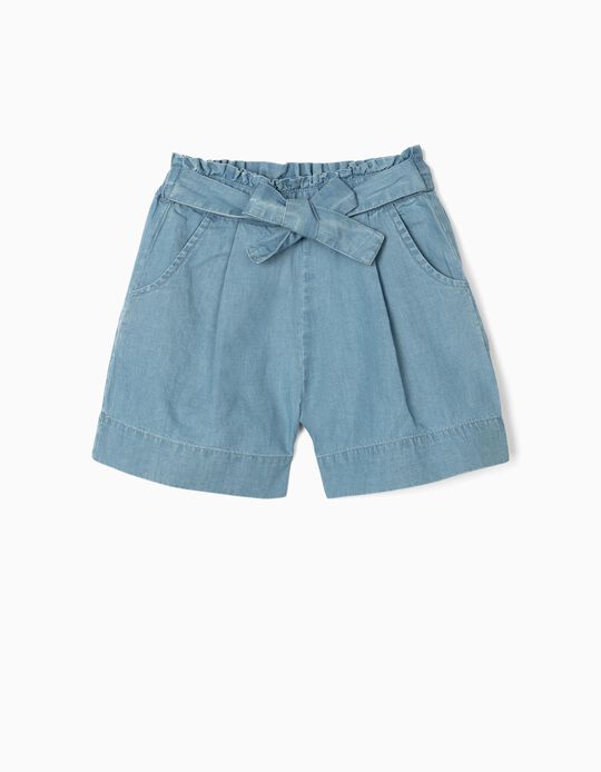 Denim Shorts for Girls, Light Blue