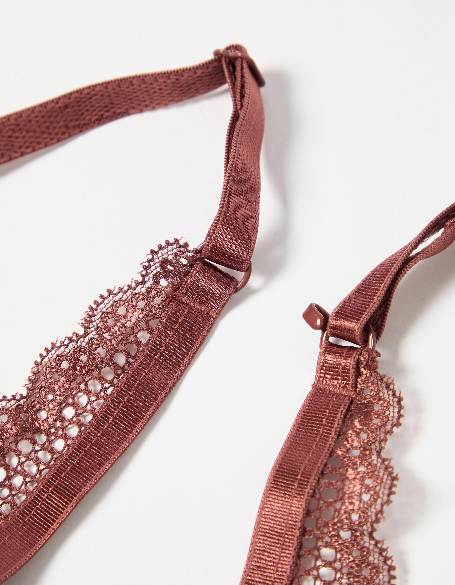 Comprar Online Bralette de Renda com Al&ccedil;as Vers&aacute;teis, Mulher, Castanho