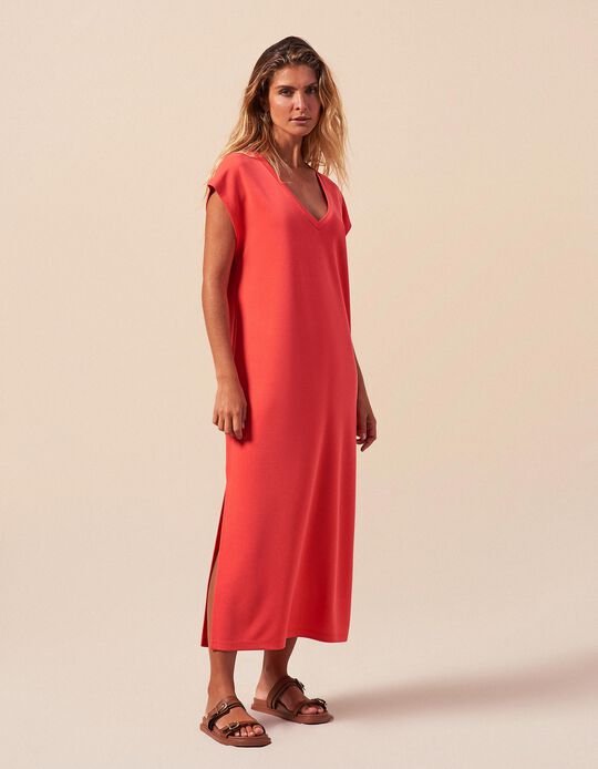 Comprar Online Vestido Midi, Mulher, Rosa Escuro