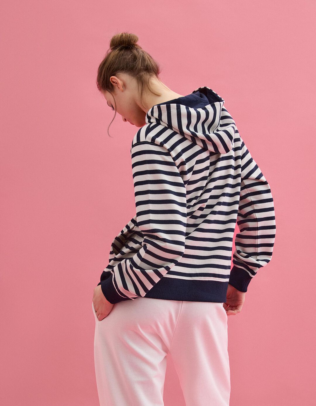 Sweatshirt com Capuz, Mulher, Azul Escuro 