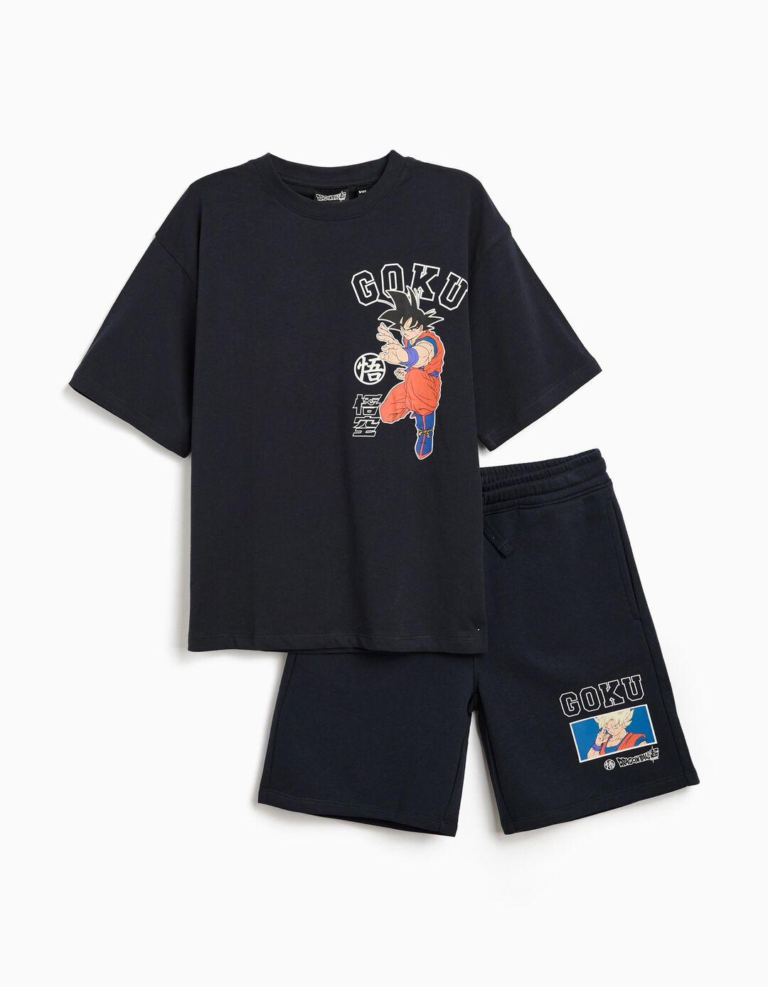 Conjunto T-shirt e Calções 'Goku', Menino, Azul Escuro