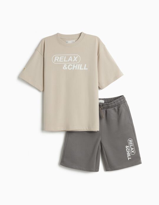 Comprar Online Conjunto T-shirt e Cal&ccedil;&otilde;es, Menino, Cinzento