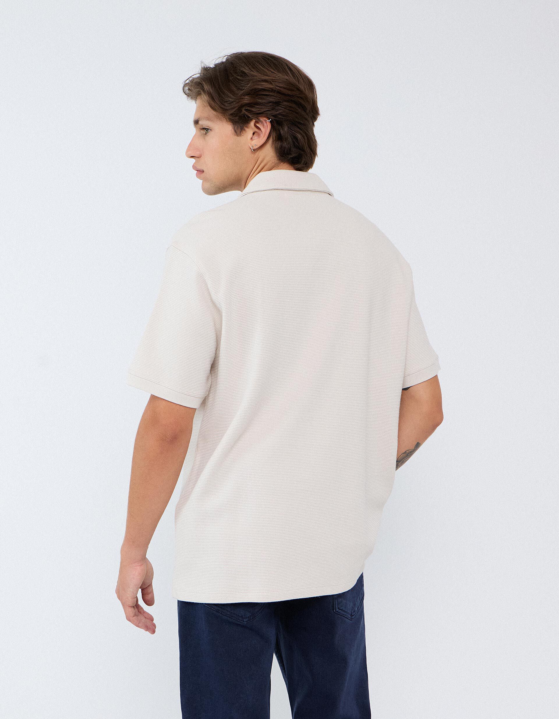 Comprar Online Polo De Malha Texturada, Homem, Bege Claro