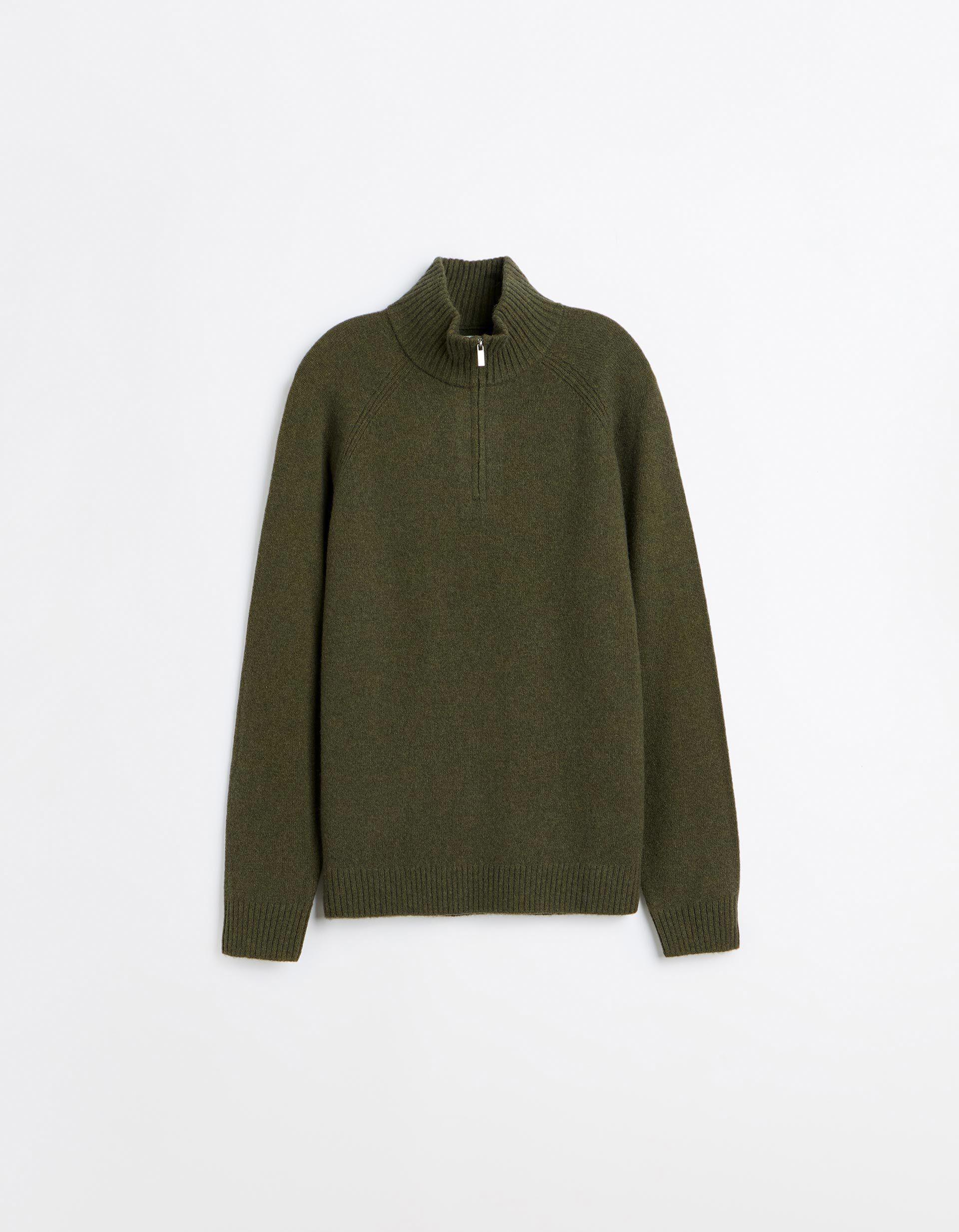 Comprar Online Camisola Com Mistura De L&atilde;, Homem, Verde Escuro