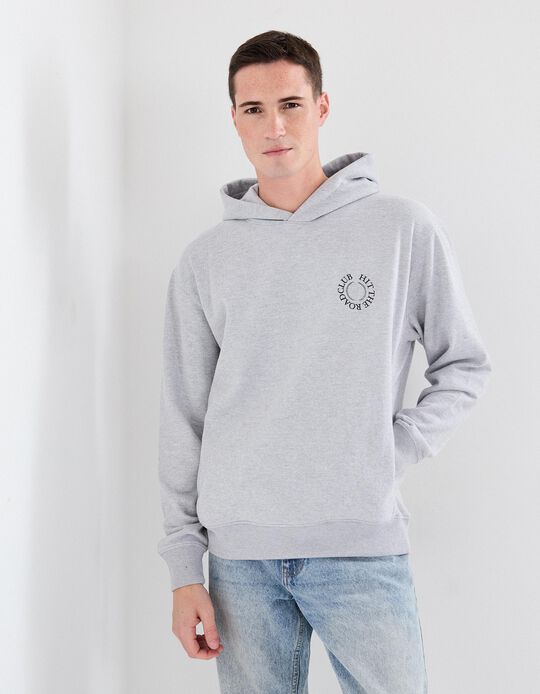 Comprar Online Sweatshirt com Capuz, Homem, Cinzento Claro