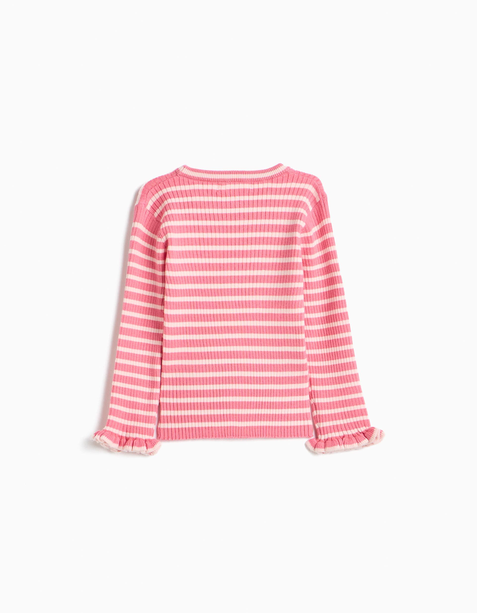 Comprar Online Camisola De Malha &Agrave;s Riscas, Menina, Rosa