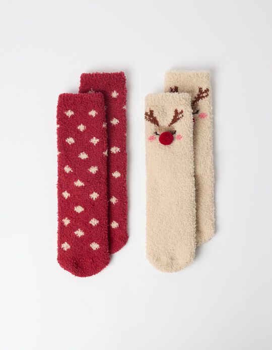 Comprar Online Pack 2 Pares De Meias Natal, Mulher, Bege Claro