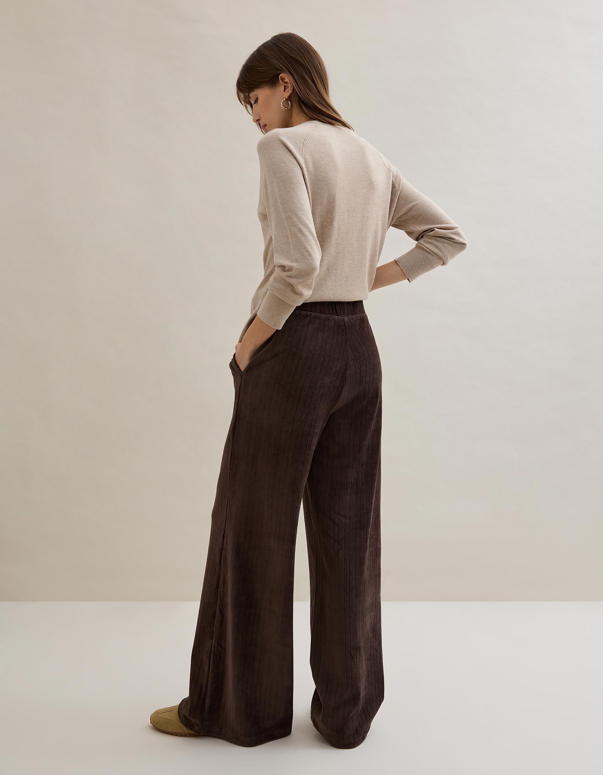 Comprar Online Cal&ccedil;as de Bombazina, Mulher, Castanho Escuro