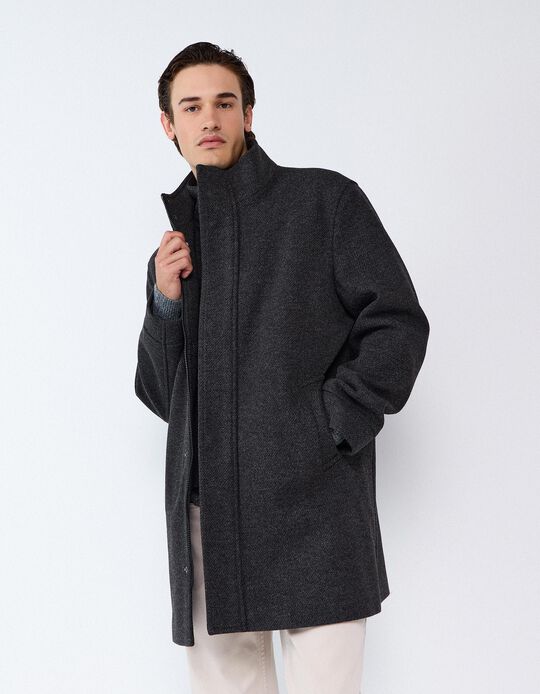 Comprar Online Sobretudo, Homem, Cinzento Escuro