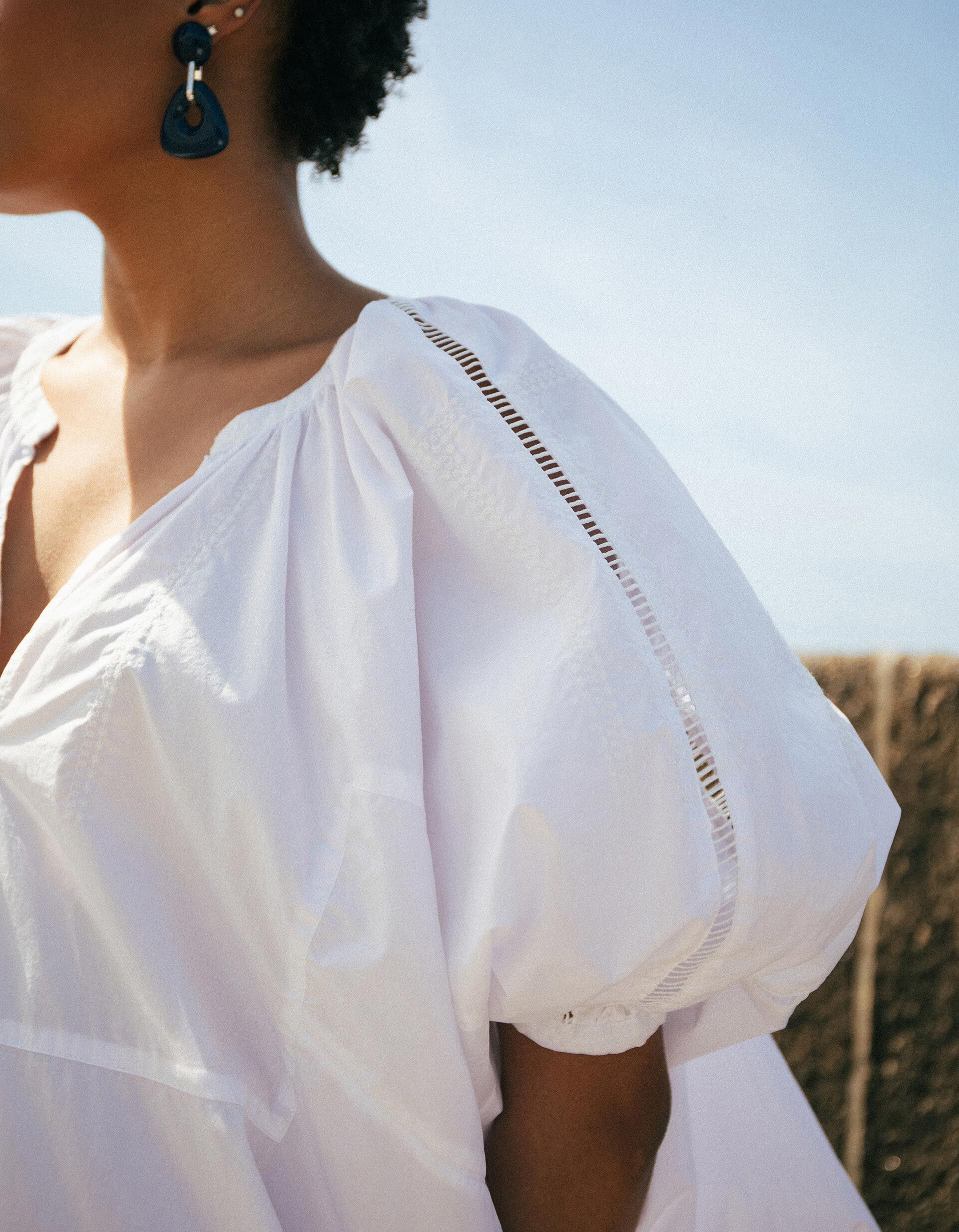 Comprar Online Vestido Popelina, Mulher, Branco