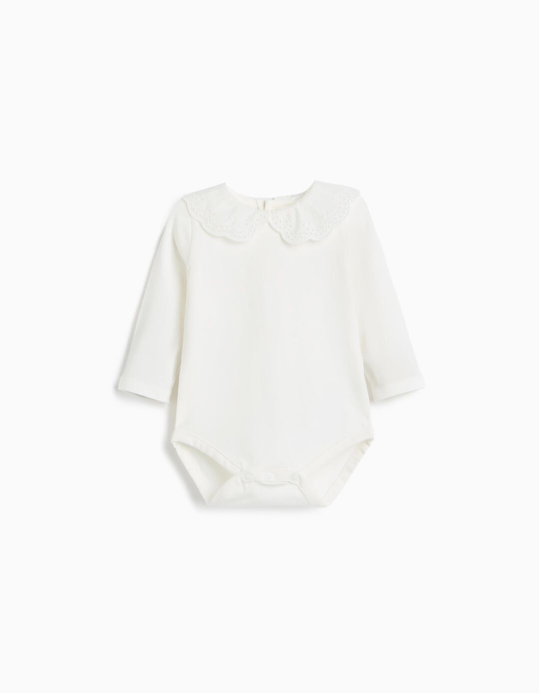 Body De Manga Comprida, Rec&eacute;m-Nascido, Branco