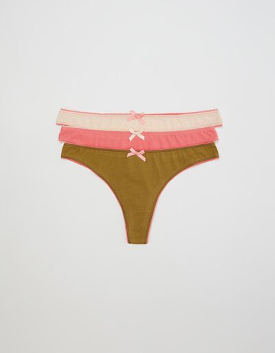 3 Thongs Pack, Women, Pink