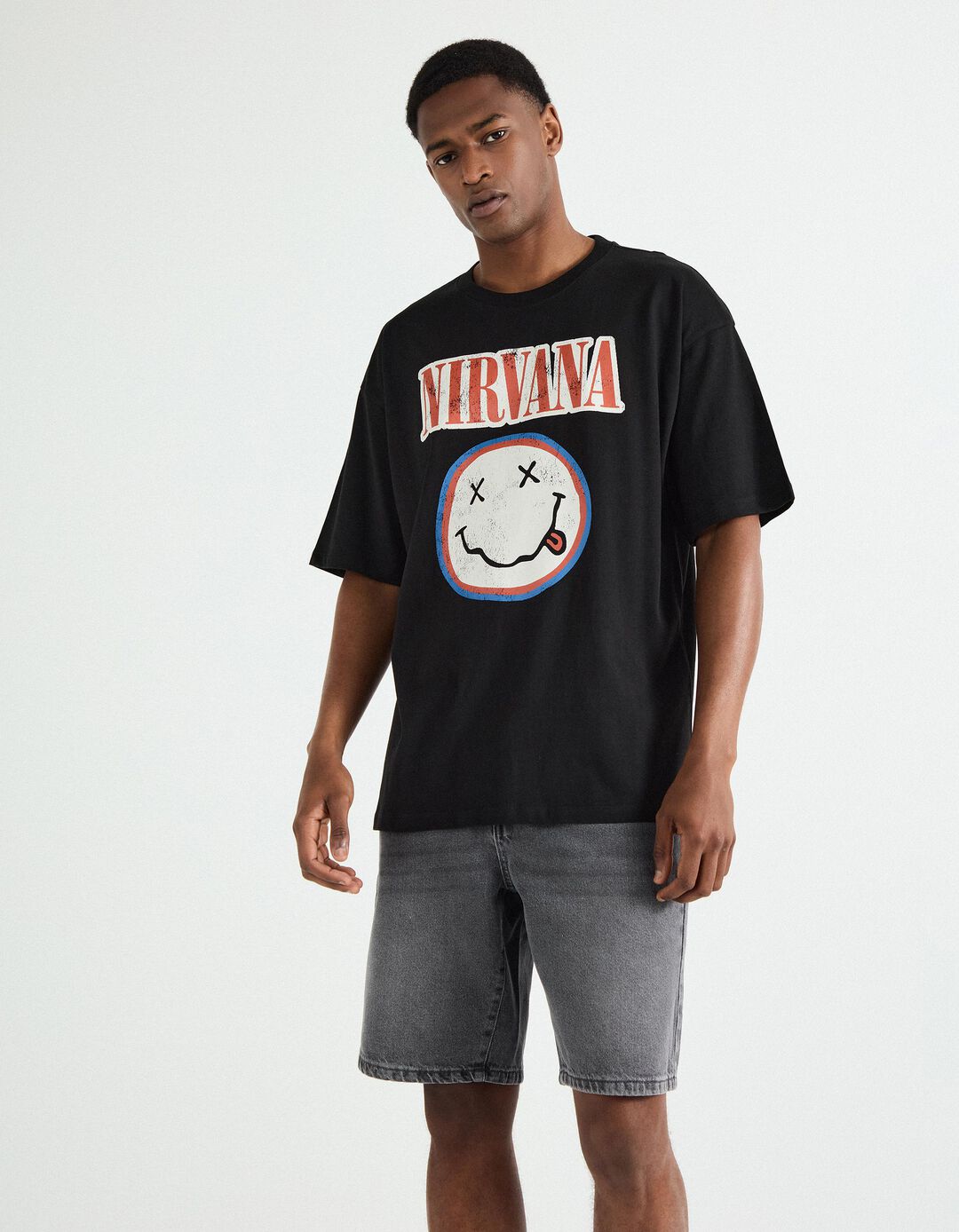 T-shirt 'Nirvana', Homem, Preto