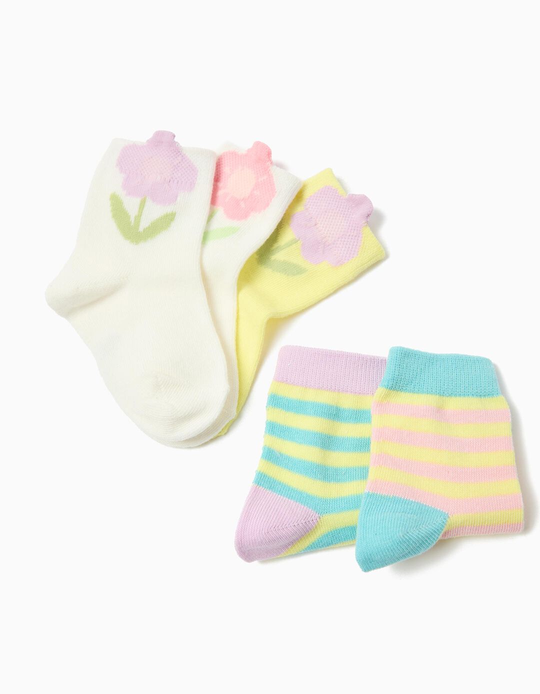 Pack 5 Pares de Meias, Menina, Multicor