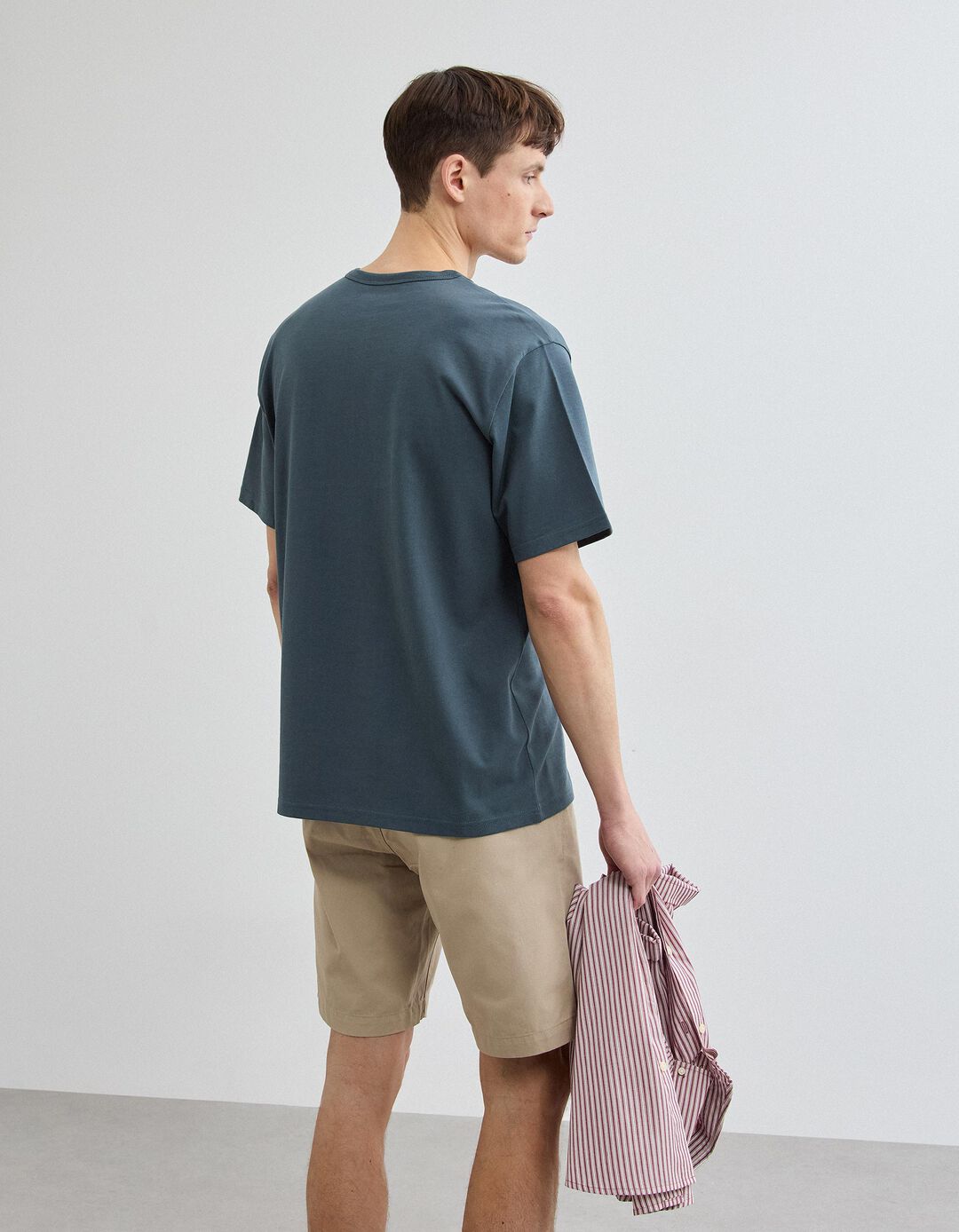 T-shirt Heavy Jersey Bordado, Homem, Azul Escuro