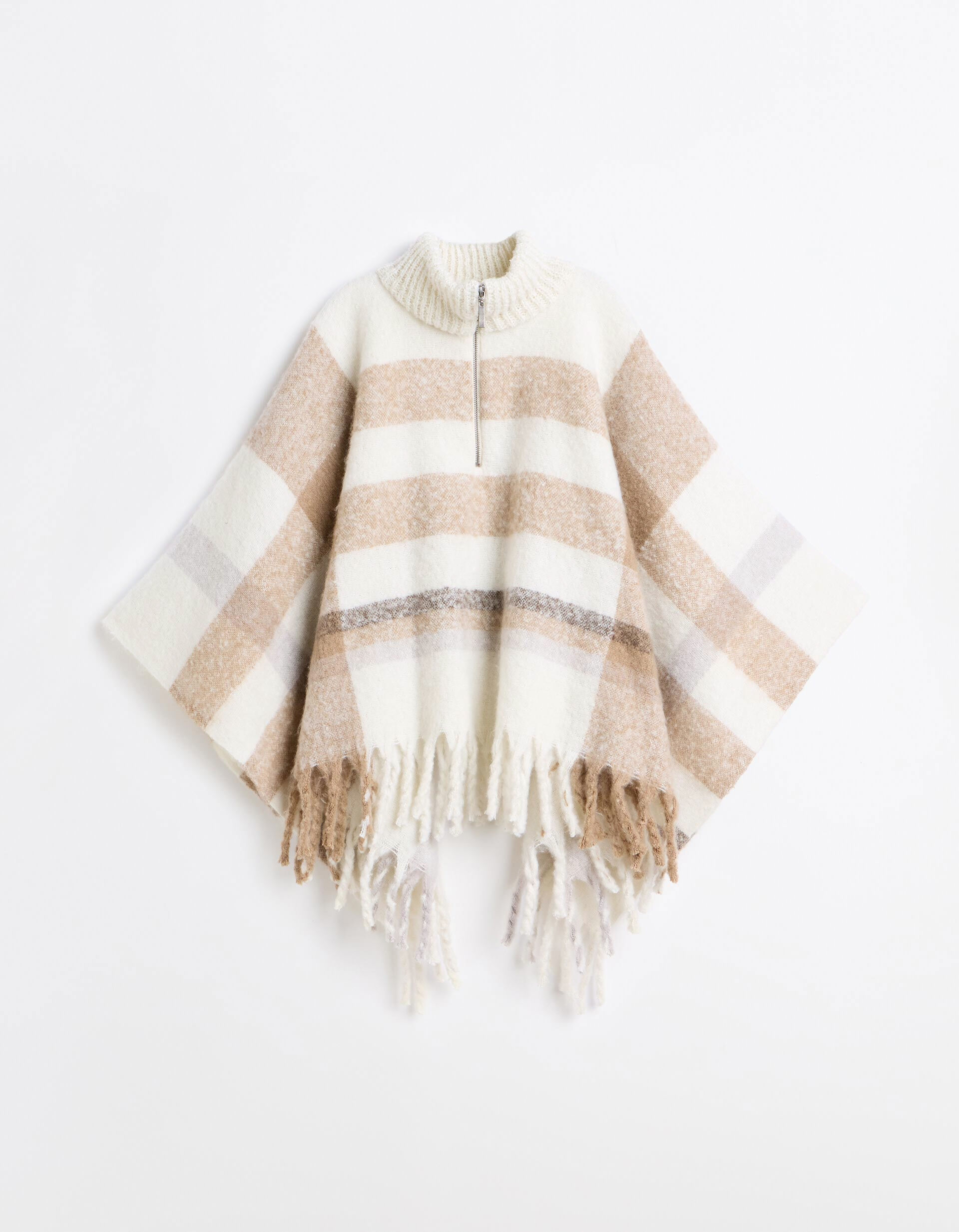 Comprar Online Poncho Tartan, Mulher, Branco