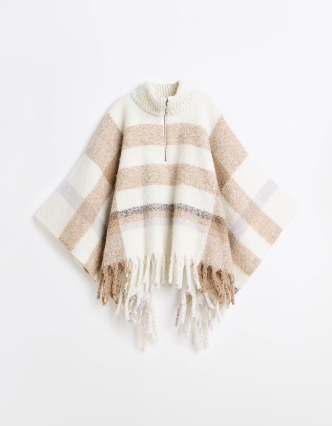 Poncho Tartan, Mulher, Branco
