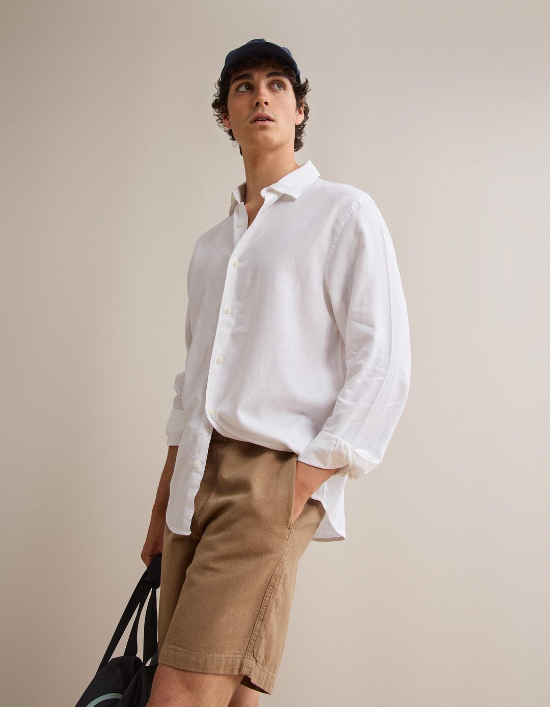 Camisa com Linho, Homem, Branco