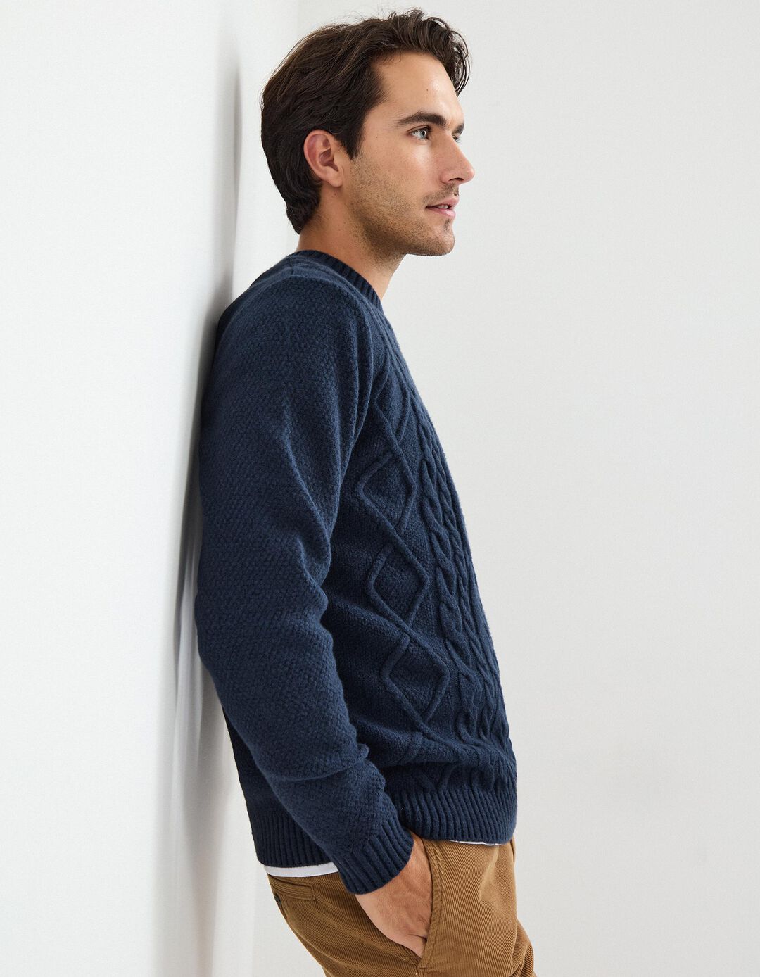 Camisola de Malha, Homem, Azul Escuro