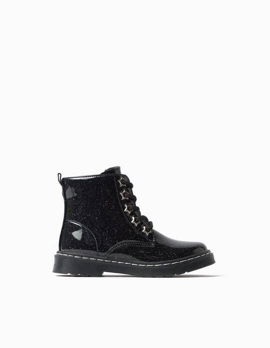 Comprar Online Botas Militares Brilhantes, Menina, Preto