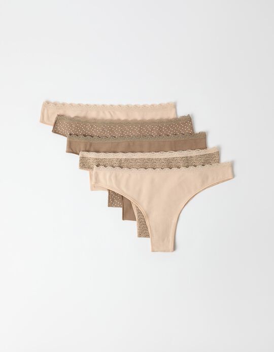 Comprar Online Pack 5 Cuecas Brasileiras, Mulher, Bege