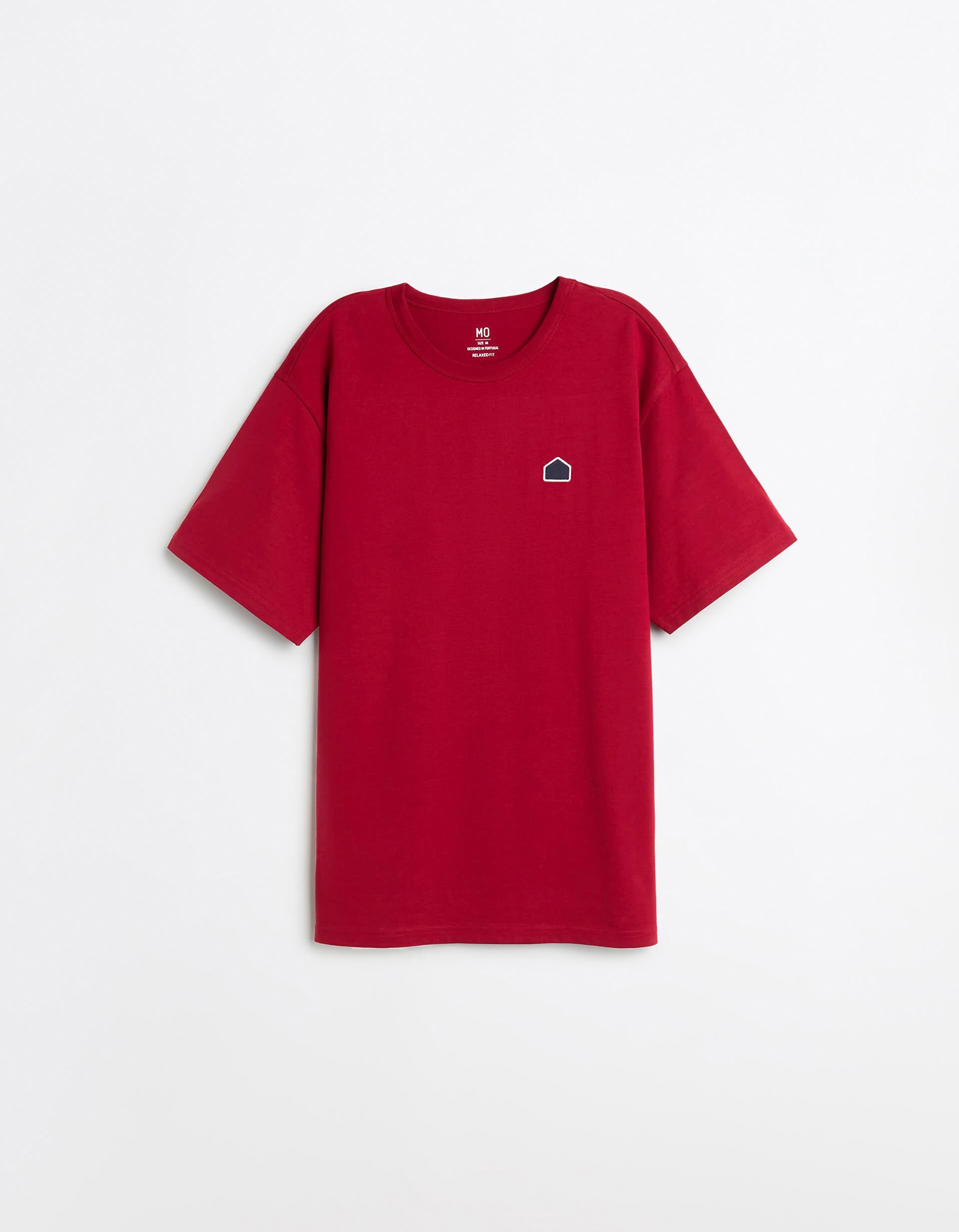 Comprar Online T-shirt Heavy Jersey Bordado, Homem, Vermelho Escuro