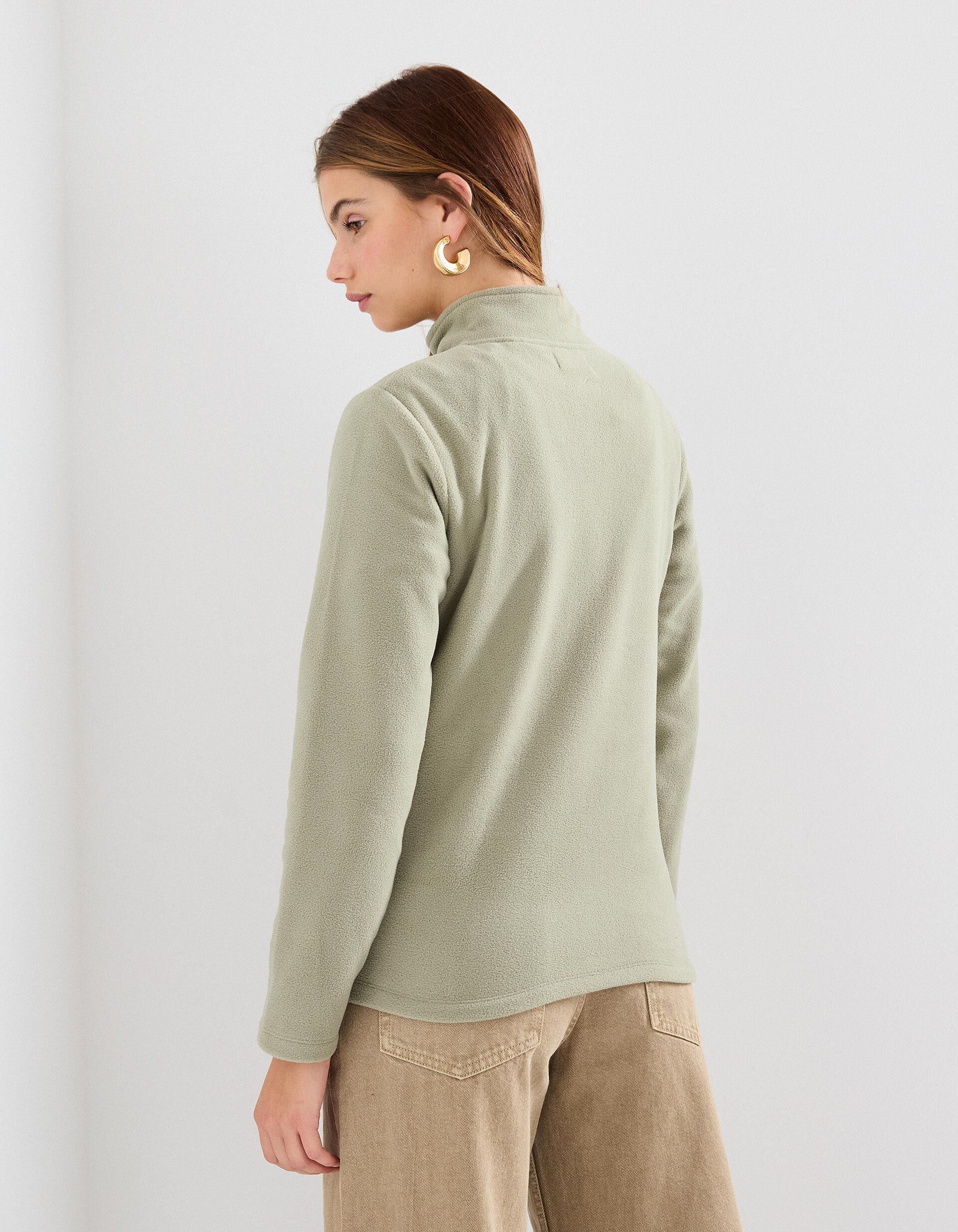 Comprar Online Camisola Polar com Fecho, Mulher, Verde