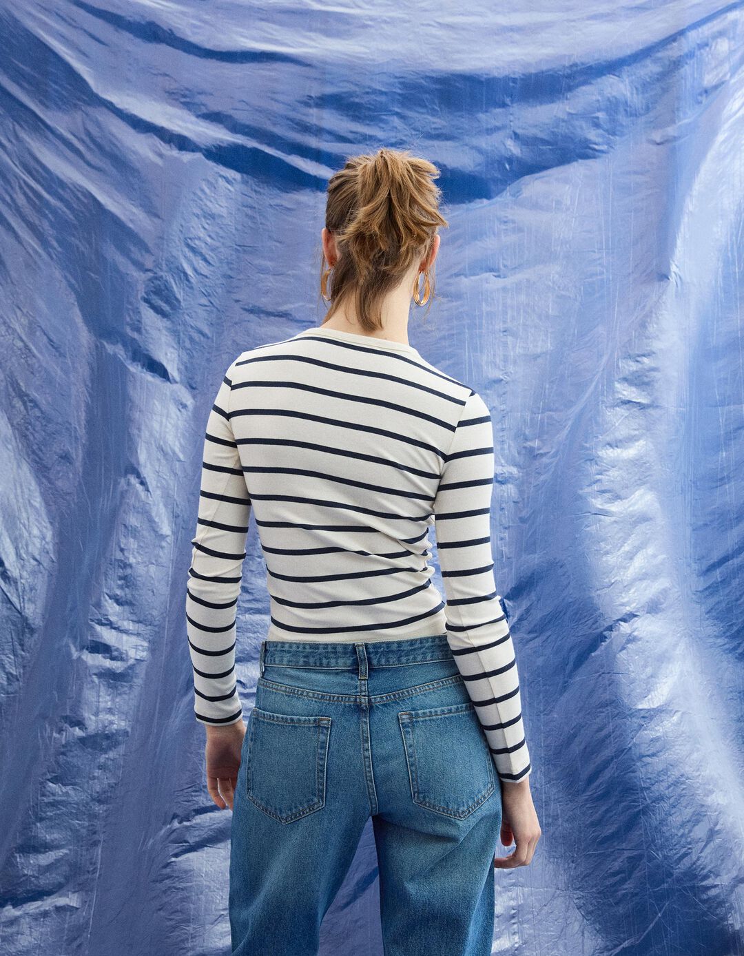 T-shirt Manga Comprida, Mulher, Bege Claro