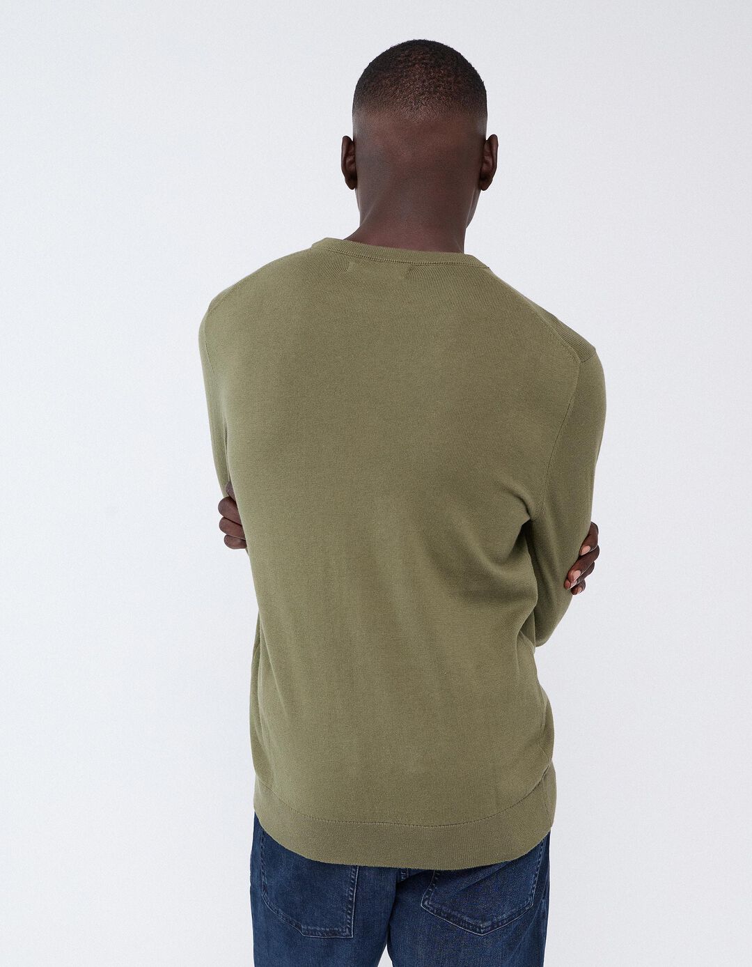 Camisola Com Caxemira, Homem, Verde