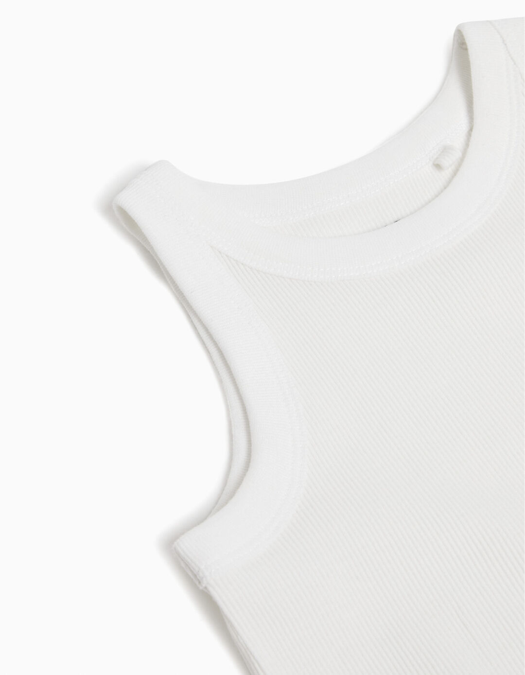 Ribbed Tank Top, Girl, White
