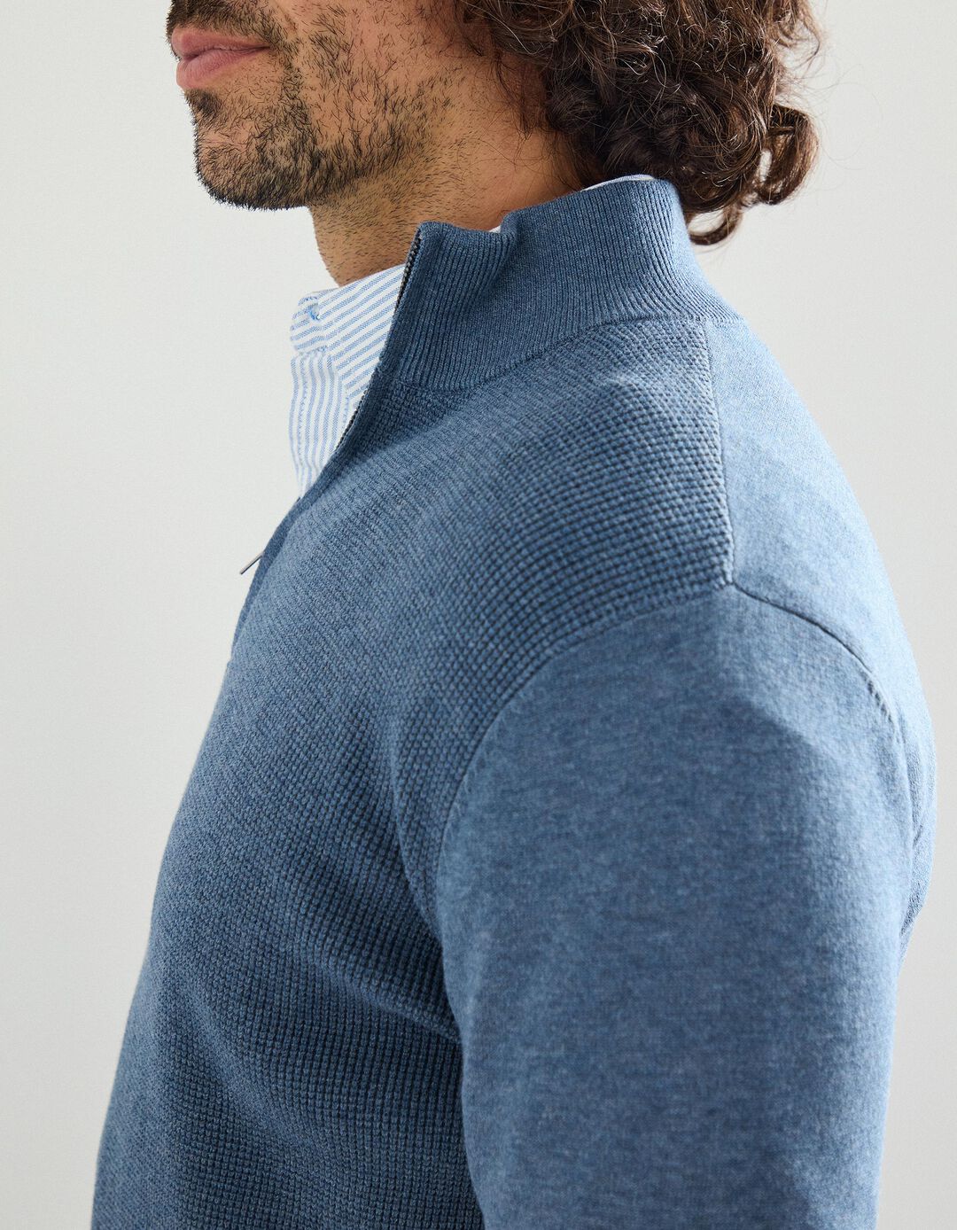 Sweatshirt com Fecho, Homem, Azul