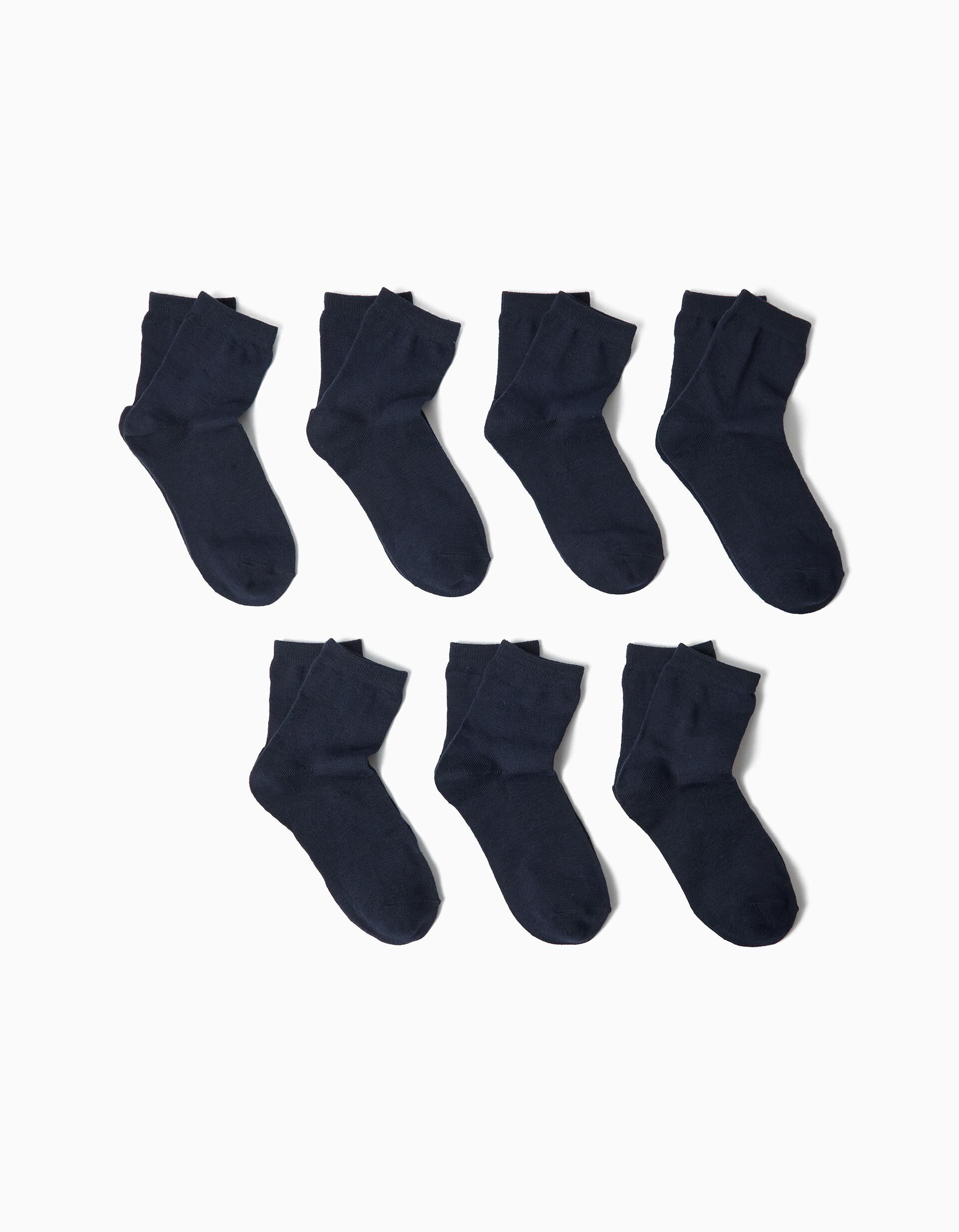 Comprar Online Pack 7 Pares de Meias, Crian&ccedil;a, Azul Escuro