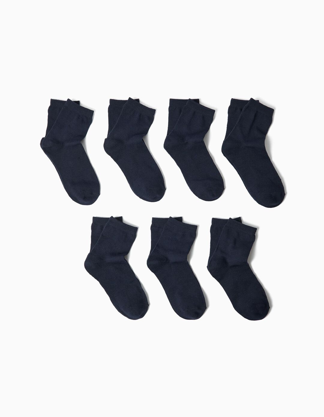 Pack 7 Pares de Meias, Crian&ccedil;a, Azul Escuro