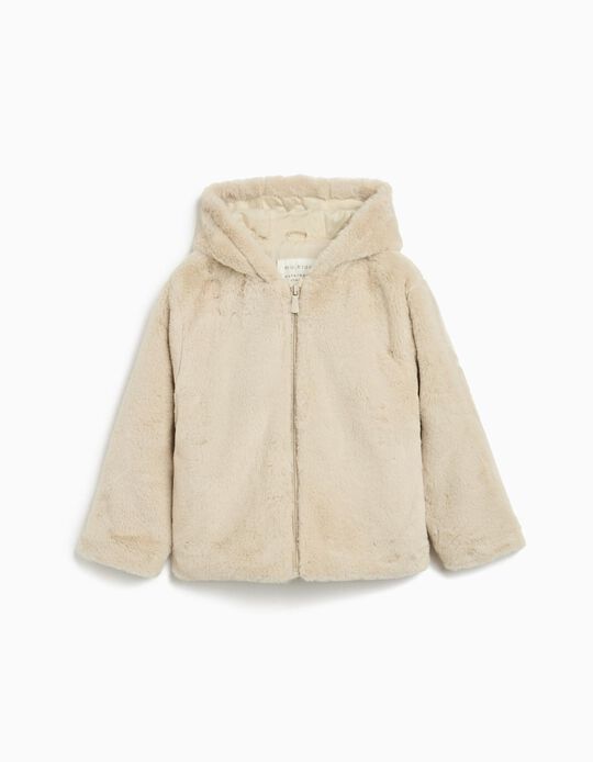 Comprar Online Casaco de Pelo Sintético, Menina, Cru