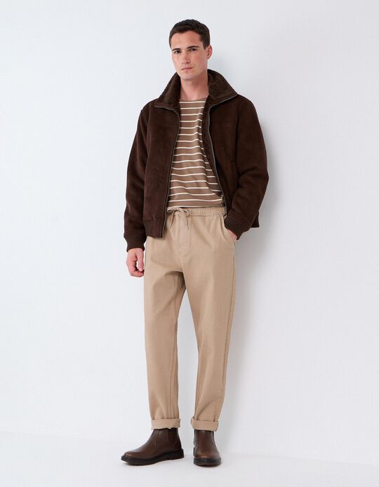 Comprar Online Cal&ccedil;as Jogger Tapered, Homem, Bege