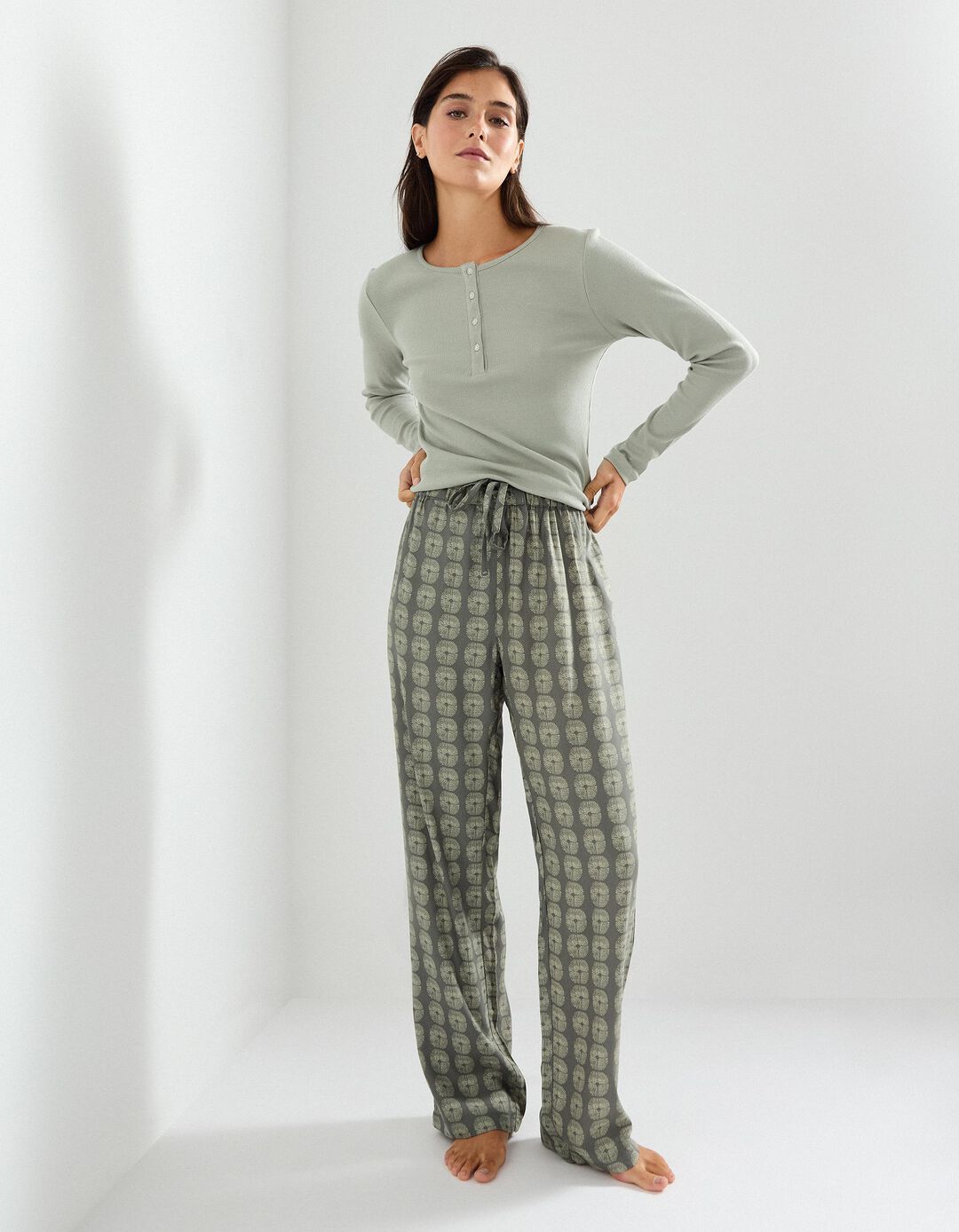 Pijama Jersey, Mulher, Cinzento Claro 