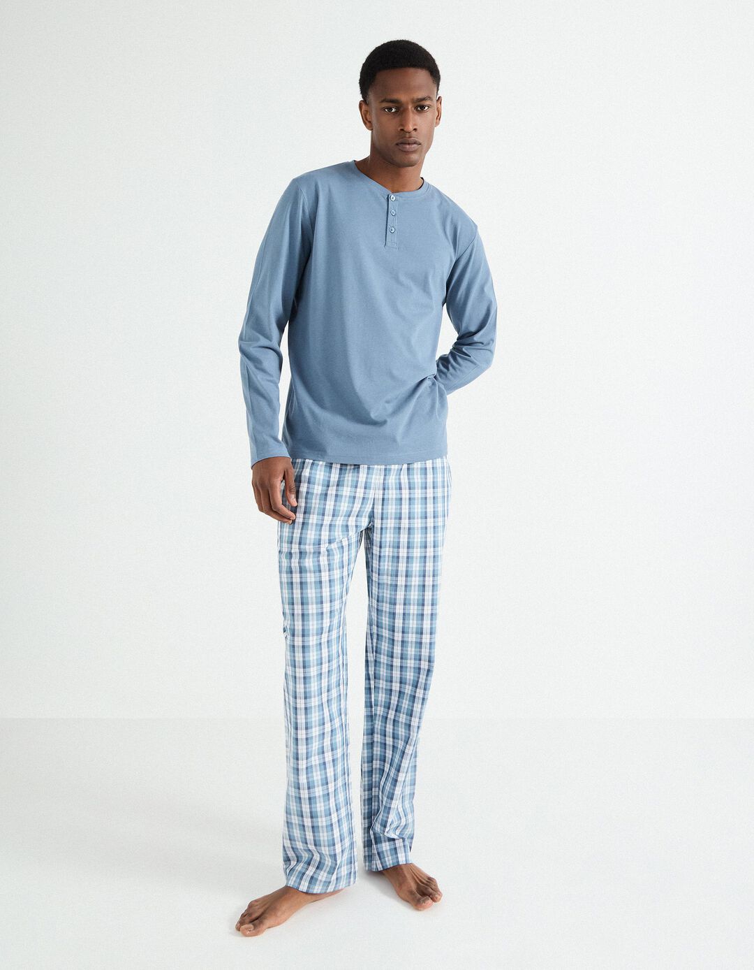 Pijama 'Popline', Homem, Azul 