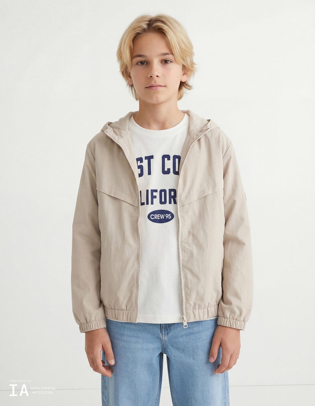 Parka com Capuz, Menino, Cinzento Claro