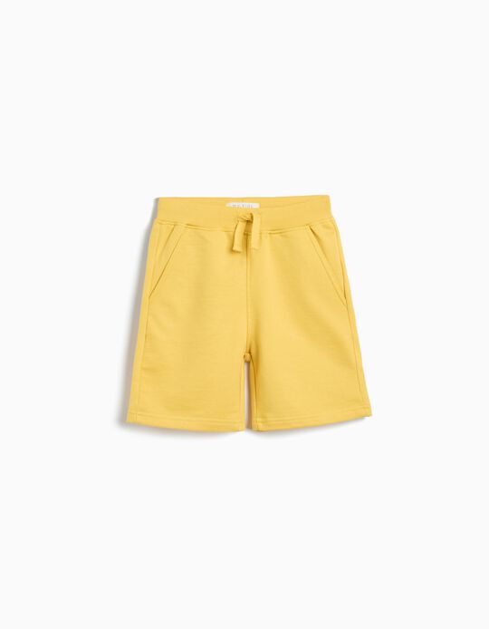 Comprar Online Calções Fleece, Menino, Amarelo Claro