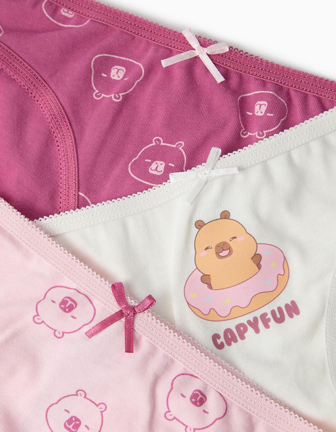 Pack 3 Cuecas 'Capybara' &copy;Capyfun, Menina, Multicolor